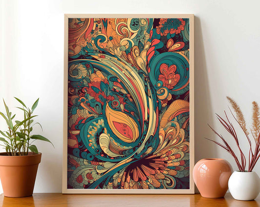 Framed Image of Vintage Parisian Art Nouveau 70s Psychedelic Wall Art Poster Print