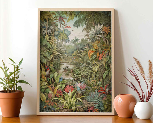 Framed Image of Victorian Vintage Jungle Botanical Wall Art, Maximalist Prints