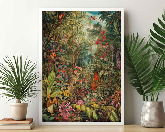 Framed Image of Victorian Botanical Vintage Jungle Wall Art, Maximalist Prints