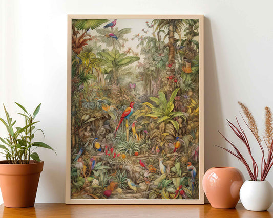 Framed Image of Victorian Jungle Botanical Vintage Wall Art, Maximalist Prints