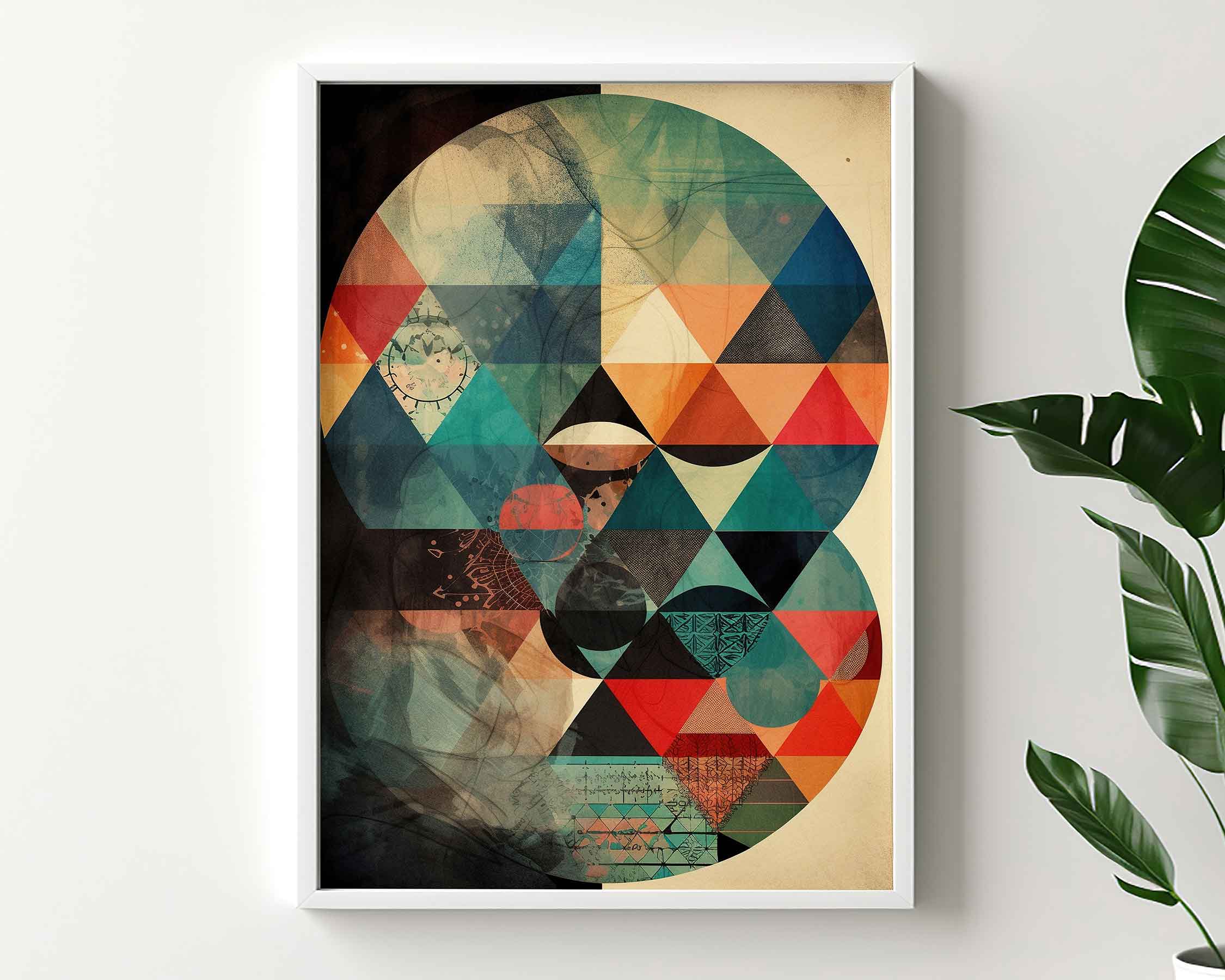 Framed Image of Boho Abstract Tribal Aztec Geometric Style Wall Art Poster Prints