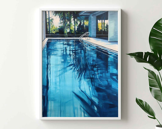 Framed Image of Water Reflections and Abstract Swimming Pool Wall Art Prints